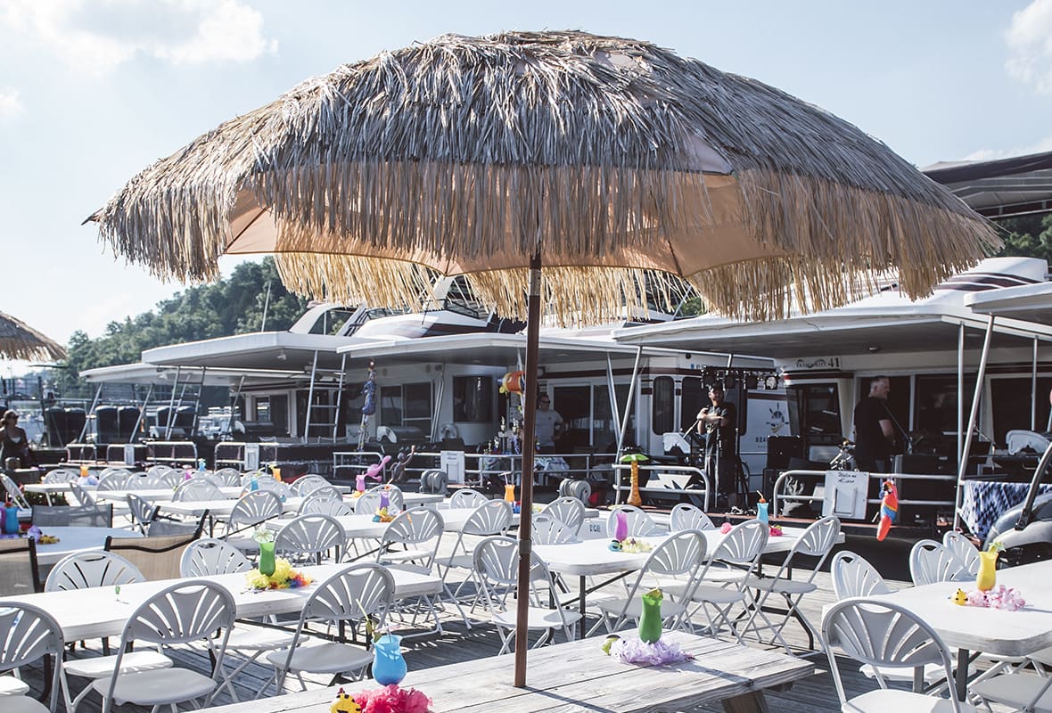 Picnic table with umbrella