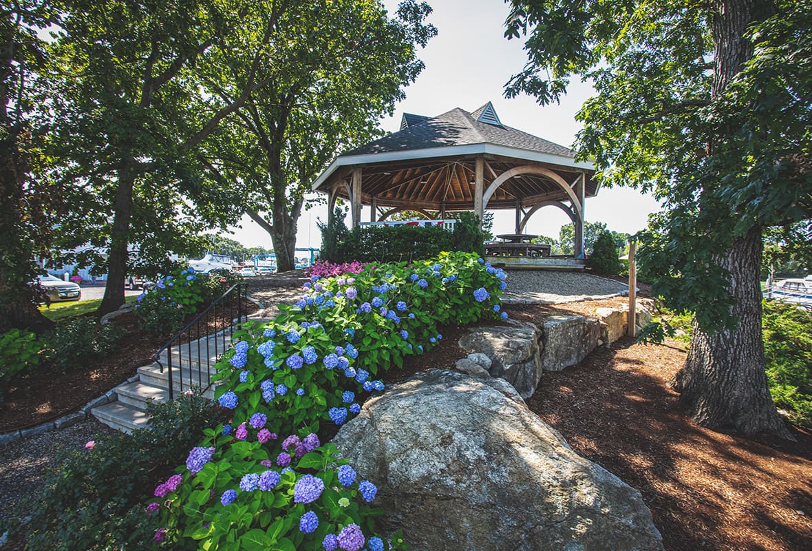 Steps leading up to gazebo