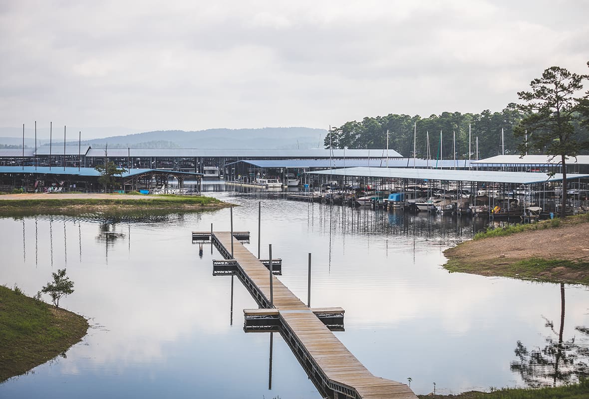 Covered slips at marina
