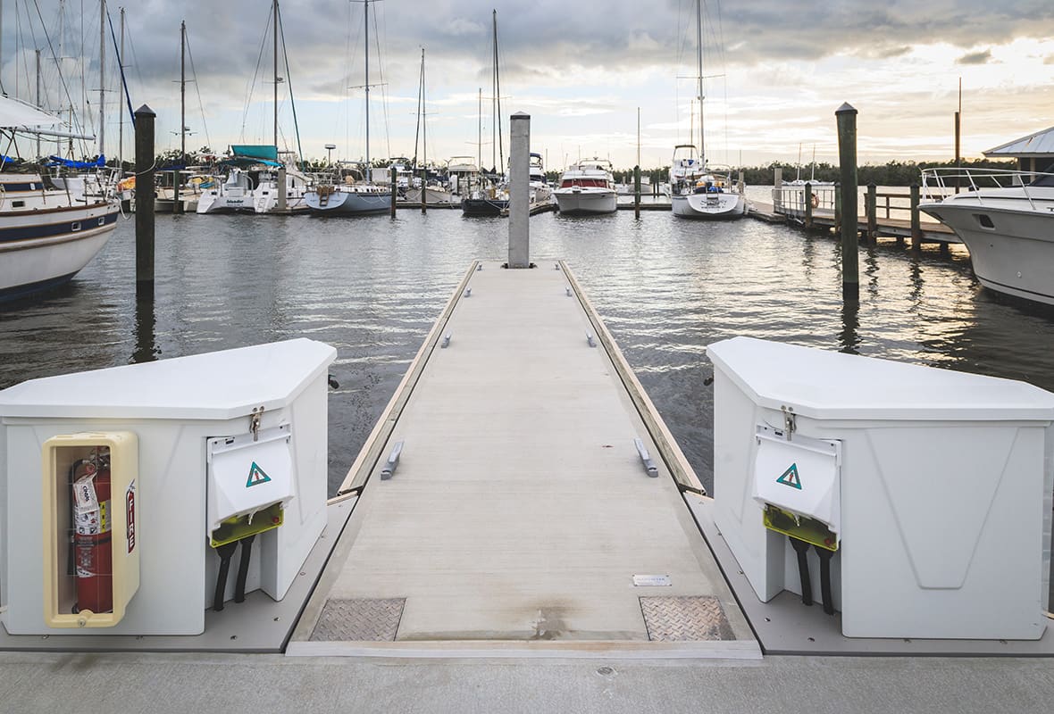 Electricity box at docks