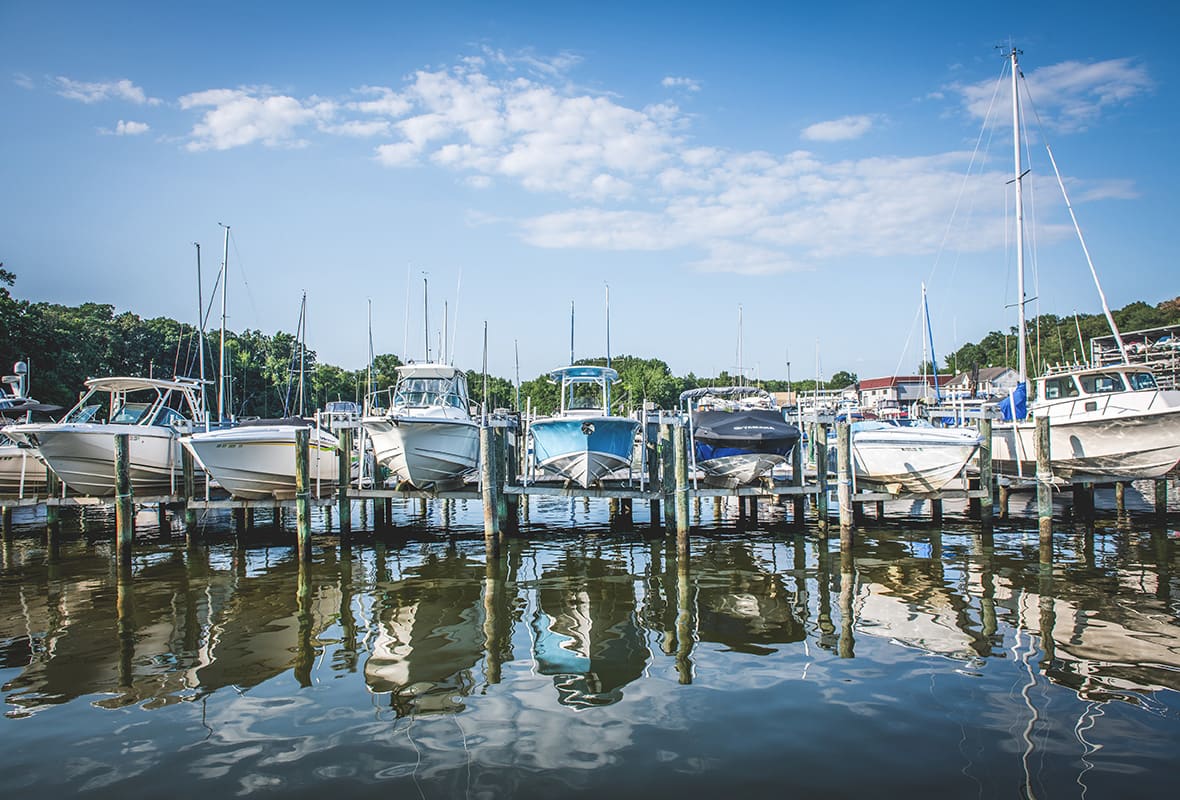Boats being stored