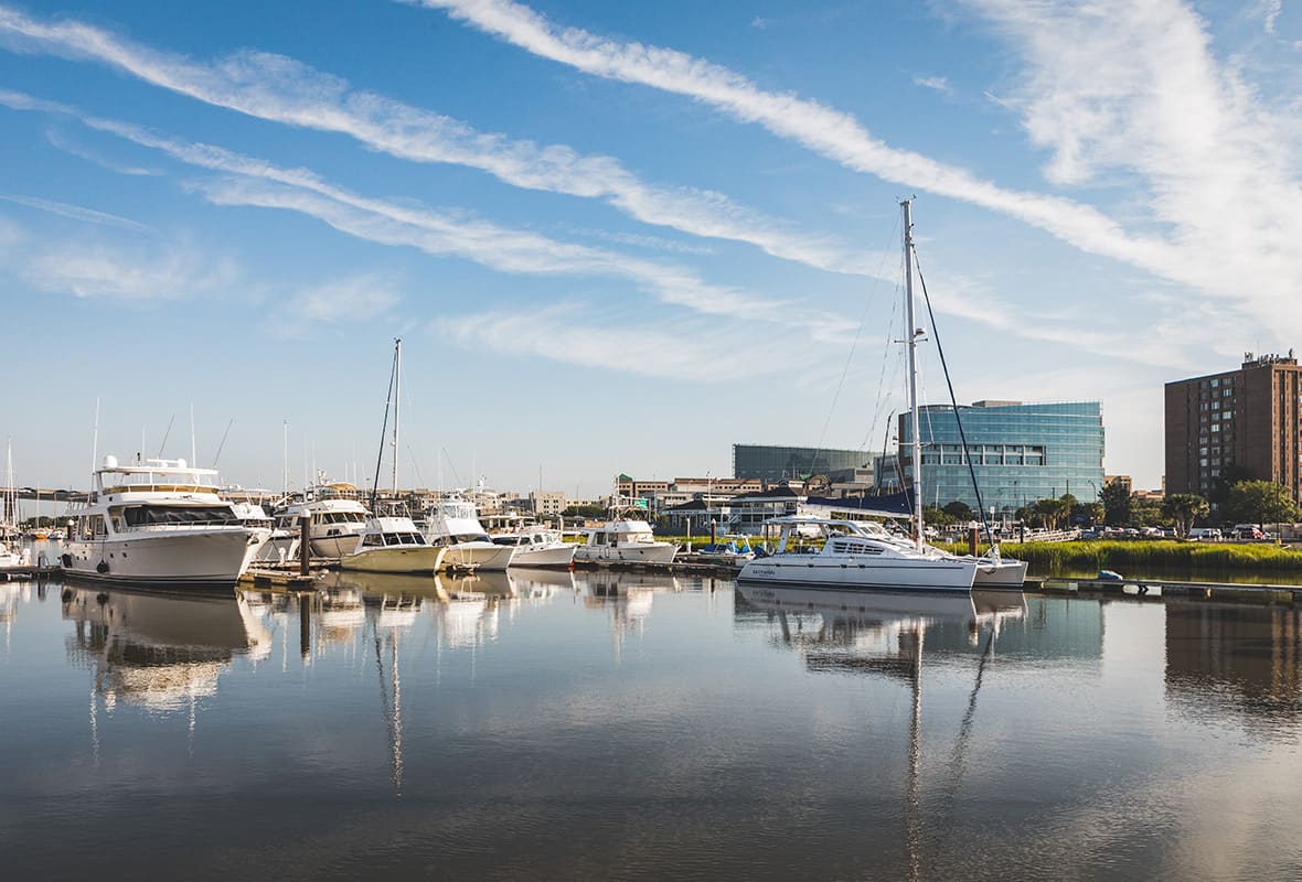 Boats at marina
