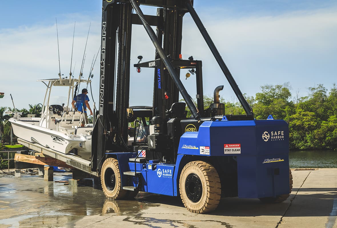 Boats being brought to storage