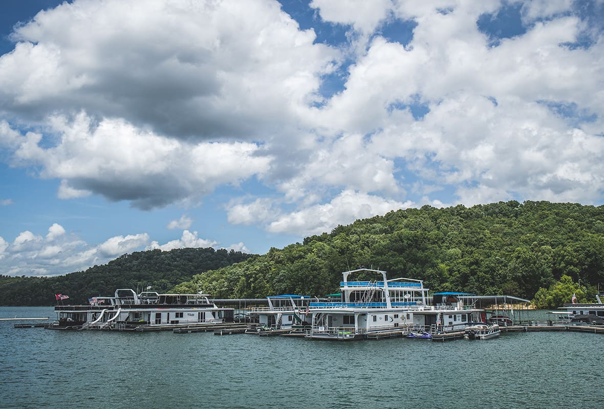 Covered slips at marina