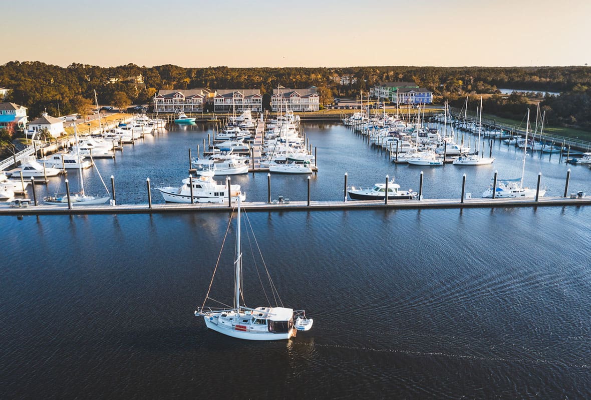 safe harbor south harbour village aerial view